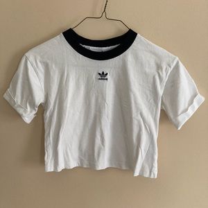 Adidas Embroidered mini logo crop top